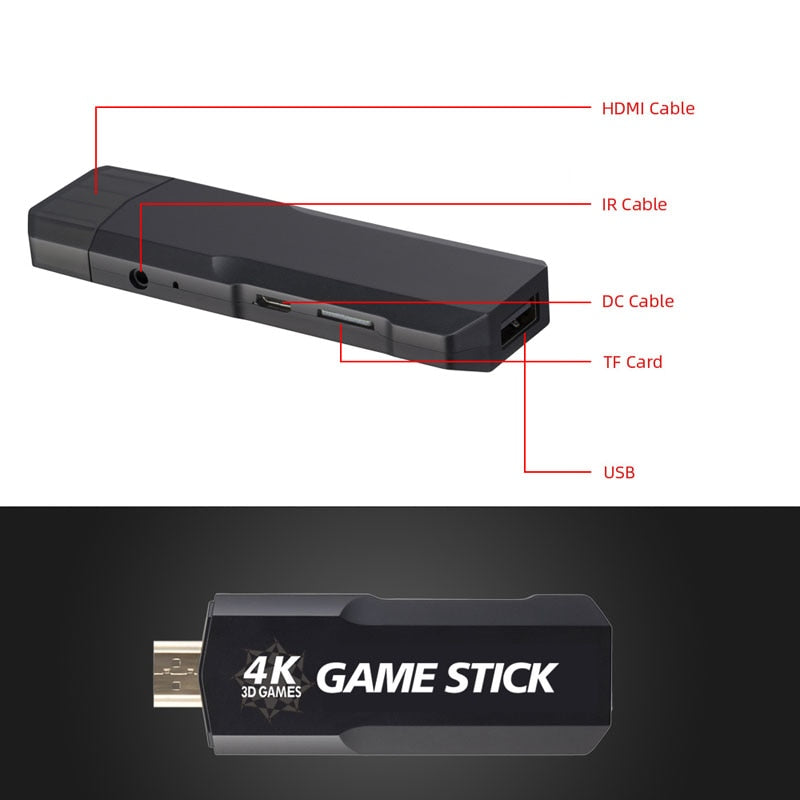 Video Game Console 10000 Games 128GB 4K HDMI 3D Game Stick 2.4G