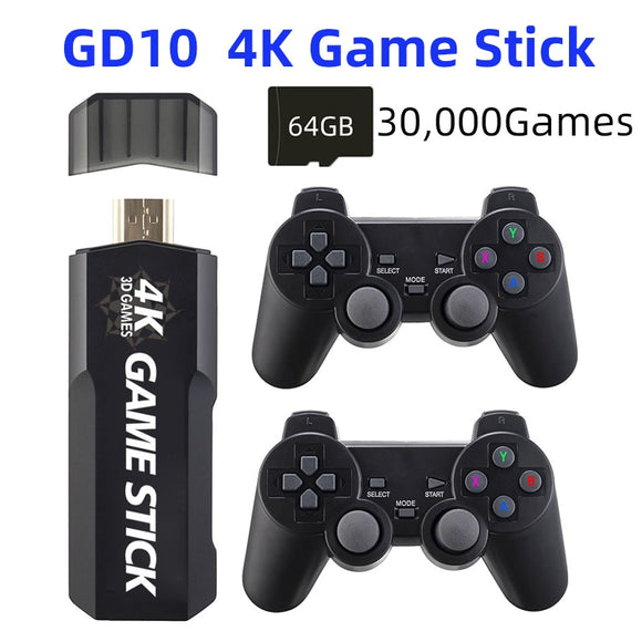 Game Stick 4K GD10 128GB  New Retro Video Game Console 2.4G Wireless Controllers HD Output 40+Simulators 40000+Games
